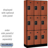 12" Wide Triple Tier Designer Wood Locker - 3 Wide - 6 Feet High - 15" Deep by Salsbury