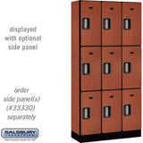 12" Wide Triple Tier Designer Wood Locker - 3 Wide - 6 Feet High - 15" Deep by Salsbury