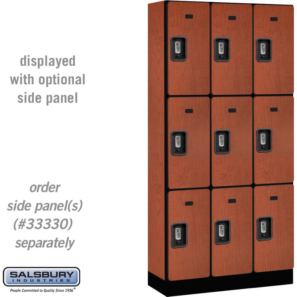 12" Wide Triple Tier Designer Wood Locker - 3 Wide - 6 Feet High - 15" Deep by Salsbury