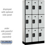 12" Wide Triple Tier Designer Wood Locker - 3 Wide - 6 Feet High - 15" Deep by Salsbury