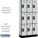 12" Wide Triple Tier Designer Wood Locker - 3 Wide - 6 Feet High - 15" Deep by Salsbury