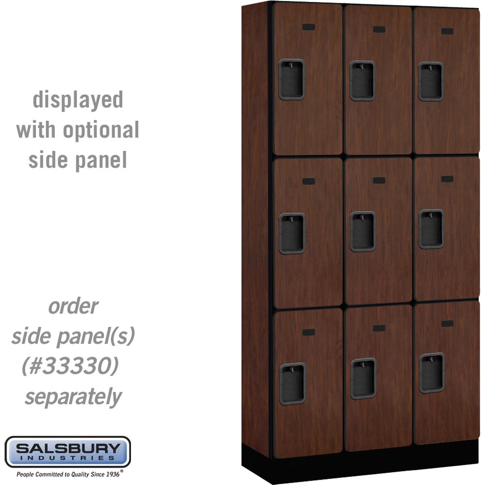 12" Wide Triple Tier Designer Wood Locker - 3 Wide - 6 Feet High - 15" Deep by Salsbury