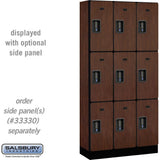 12" Wide Triple Tier Designer Wood Locker - 3 Wide - 6 Feet High - 15" Deep by Salsbury