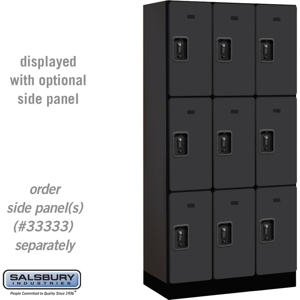 12" Wide Triple Tier Designer Wood Locker - 3 Wide - 6 Feet High - 18" Deep by Salsbury