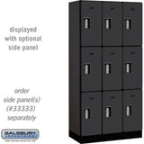 12" Wide Triple Tier Designer Wood Locker - 3 Wide - 6 Feet High - 18" Deep by Salsbury