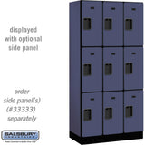 12" Wide Triple Tier Designer Wood Locker - 3 Wide - 6 Feet High - 18" Deep by Salsbury