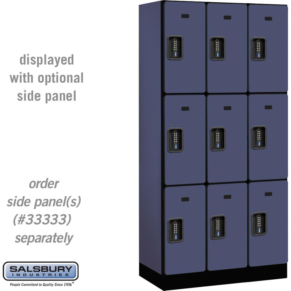 12" Wide Triple Tier Designer Wood Locker - 3 Wide - 6 Feet High - 18" Deep by Salsbury