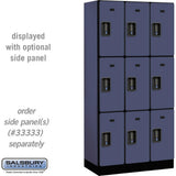 12" Wide Triple Tier Designer Wood Locker - 3 Wide - 6 Feet High - 18" Deep by Salsbury