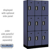 12" Wide Triple Tier Designer Wood Locker - 3 Wide - 6 Feet High - 18" Deep by Salsbury