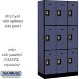 12" Wide Triple Tier Designer Wood Locker - 3 Wide - 6 Feet High - 18" Deep by Salsbury
