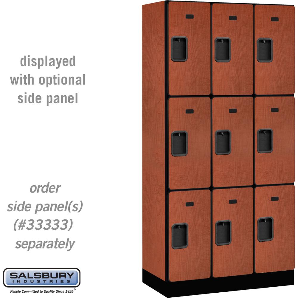 12" Wide Triple Tier Designer Wood Locker - 3 Wide - 6 Feet High - 18" Deep by Salsbury