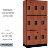 12" Wide Triple Tier Designer Wood Locker - 3 Wide - 6 Feet High - 18" Deep by Salsbury