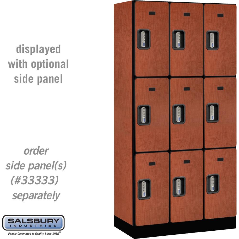12" Wide Triple Tier Designer Wood Locker - 3 Wide - 6 Feet High - 18" Deep by Salsbury