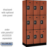 12" Wide Triple Tier Designer Wood Locker - 3 Wide - 6 Feet High - 18" Deep by Salsbury