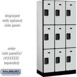 12" Wide Triple Tier Designer Wood Locker - 3 Wide - 6 Feet High - 18" Deep by Salsbury