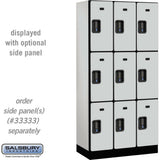 12" Wide Triple Tier Designer Wood Locker - 3 Wide - 6 Feet High - 18" Deep by Salsbury