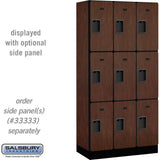 12" Wide Triple Tier Designer Wood Locker - 3 Wide - 6 Feet High - 18" Deep by Salsbury