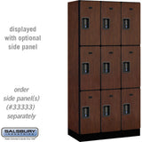 12" Wide Triple Tier Designer Wood Locker - 3 Wide - 6 Feet High - 18" Deep by Salsbury