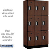 12" Wide Triple Tier Designer Wood Locker - 3 Wide - 6 Feet High - 18" Deep by Salsbury