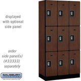 12" Wide Triple Tier Designer Wood Locker - 3 Wide - 6 Feet High - 18" Deep by Salsbury