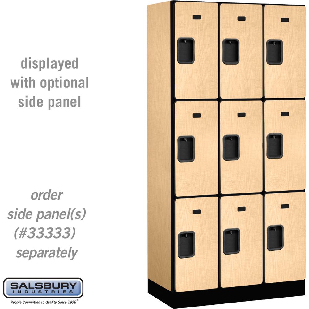 12" Wide Triple Tier Designer Wood Locker - 3 Wide - 6 Feet High - 18" Deep by Salsbury