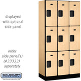 12" Wide Triple Tier Designer Wood Locker - 3 Wide - 6 Feet High - 18" Deep by Salsbury