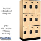 12" Wide Triple Tier Designer Wood Locker - 3 Wide - 6 Feet High - 18" Deep by Salsbury