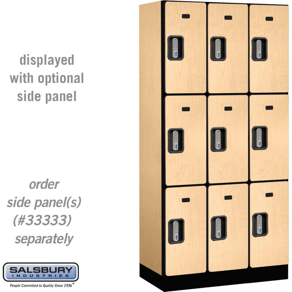 12" Wide Triple Tier Designer Wood Locker - 3 Wide - 6 Feet High - 18" Deep by Salsbury