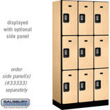 12" Wide Triple Tier Designer Wood Locker - 3 Wide - 6 Feet High - 18" Deep by Salsbury