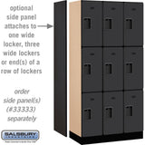 12" Wide Triple Tier Designer Wood Locker - 3 Wide - 6 Feet High - 18" Deep by Salsbury