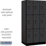 12" Wide Triple Tier Designer Wood Locker - 3 Wide - 6 Feet High - 21" Deep by Salsbury