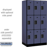 12" Wide Triple Tier Designer Wood Locker - 3 Wide - 6 Feet High - 21" Deep by Salsbury