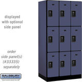 12" Wide Triple Tier Designer Wood Locker - 3 Wide - 6 Feet High - 21" Deep by Salsbury