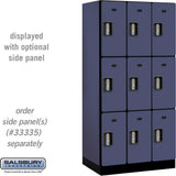 12" Wide Triple Tier Designer Wood Locker - 3 Wide - 6 Feet High - 21" Deep by Salsbury