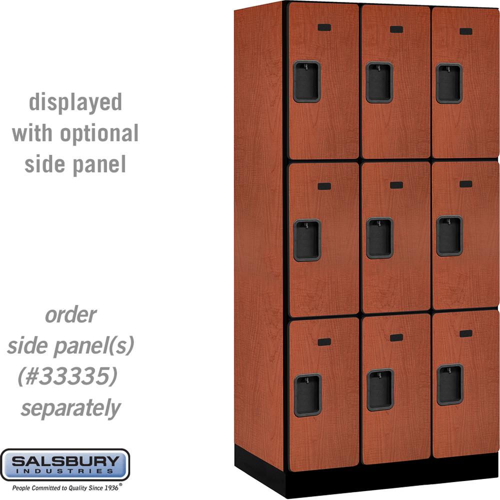 12" Wide Triple Tier Designer Wood Locker - 3 Wide - 6 Feet High - 21" Deep by Salsbury
