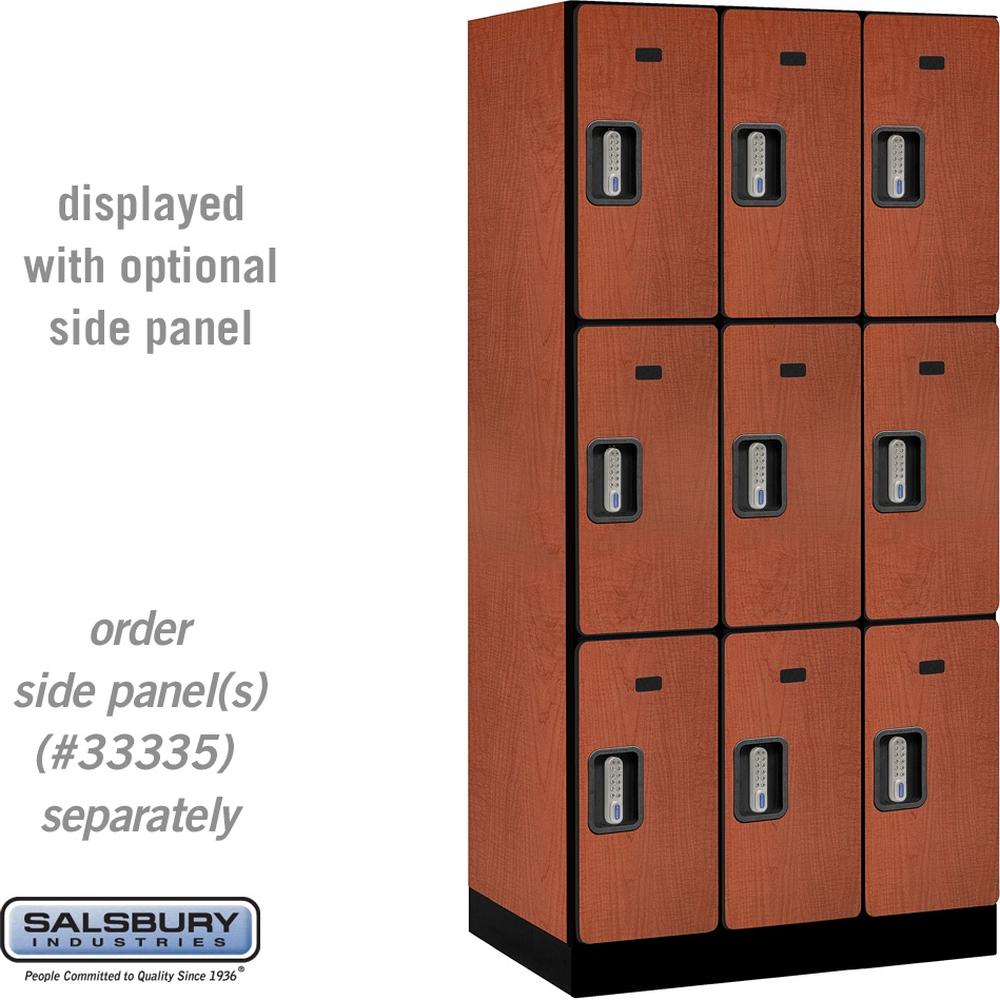 12" Wide Triple Tier Designer Wood Locker - 3 Wide - 6 Feet High - 21" Deep by Salsbury