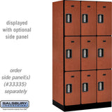 12" Wide Triple Tier Designer Wood Locker - 3 Wide - 6 Feet High - 21" Deep by Salsbury