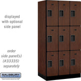 12" Wide Triple Tier Designer Wood Locker - 3 Wide - 6 Feet High - 21" Deep by Salsbury