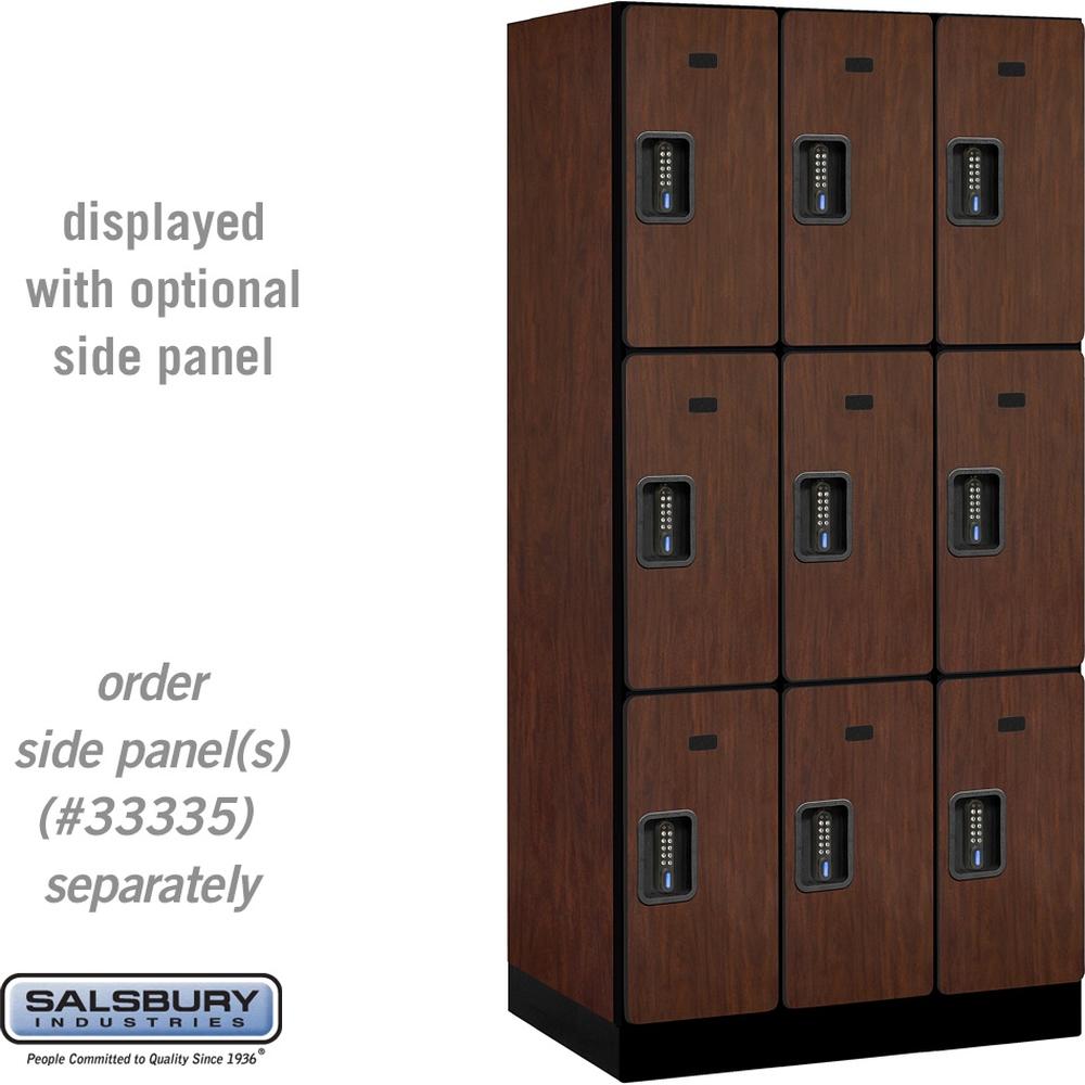 12" Wide Triple Tier Designer Wood Locker - 3 Wide - 6 Feet High - 21" Deep by Salsbury