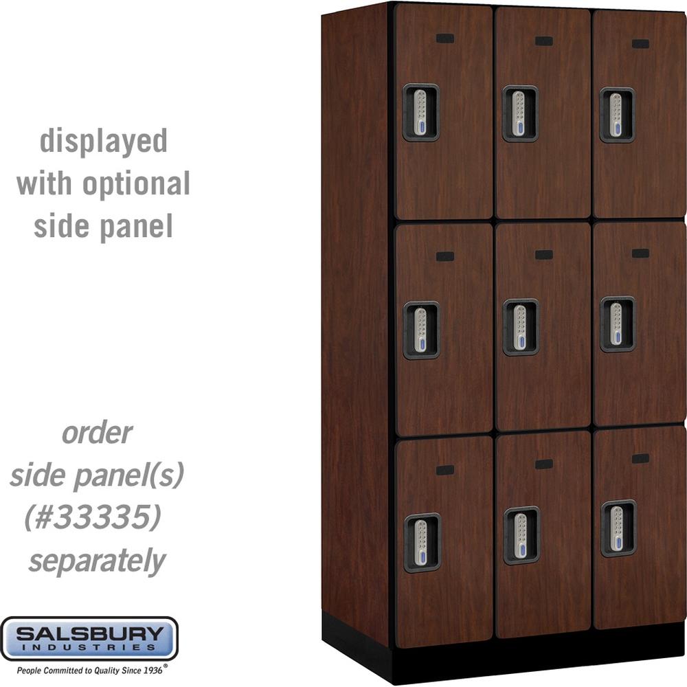12" Wide Triple Tier Designer Wood Locker - 3 Wide - 6 Feet High - 21" Deep by Salsbury