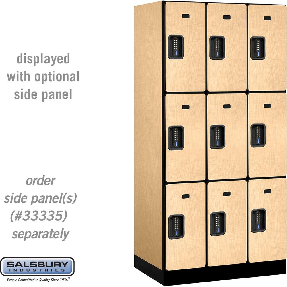 12" Wide Triple Tier Designer Wood Locker - 3 Wide - 6 Feet High - 21" Deep by Salsbury