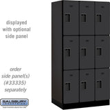 12" Wide Triple Tier Designer Wood Locker - 3 Wide - 6 Feet High - 21" Deep by Salsbury