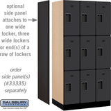12" Wide Triple Tier Designer Wood Locker - 3 Wide - 6 Feet High - 21" Deep by Salsbury