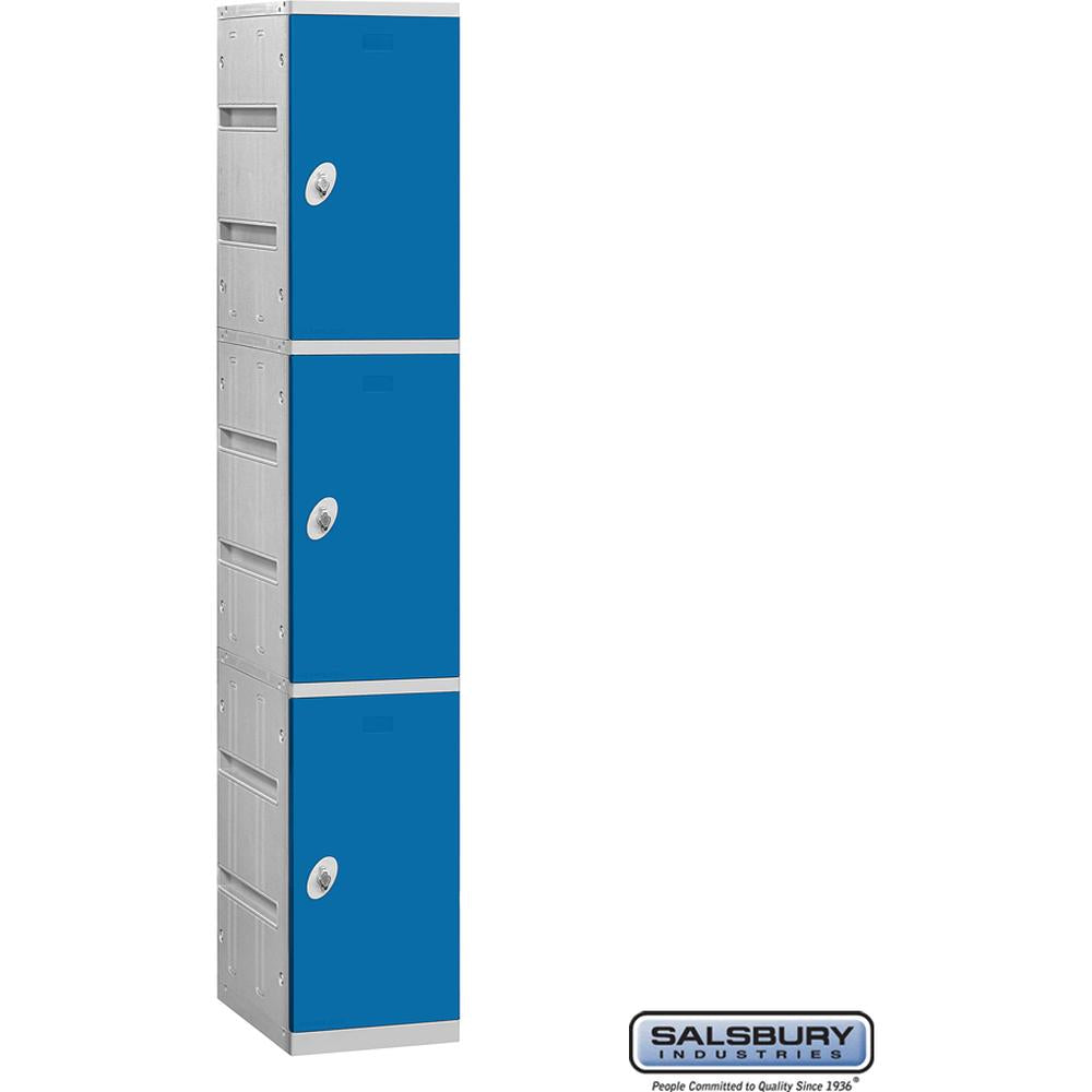 12" Wide Triple Tier Plastic Locker - 1 Wide - 6 Feet High - 18" Deep by Salsbury
