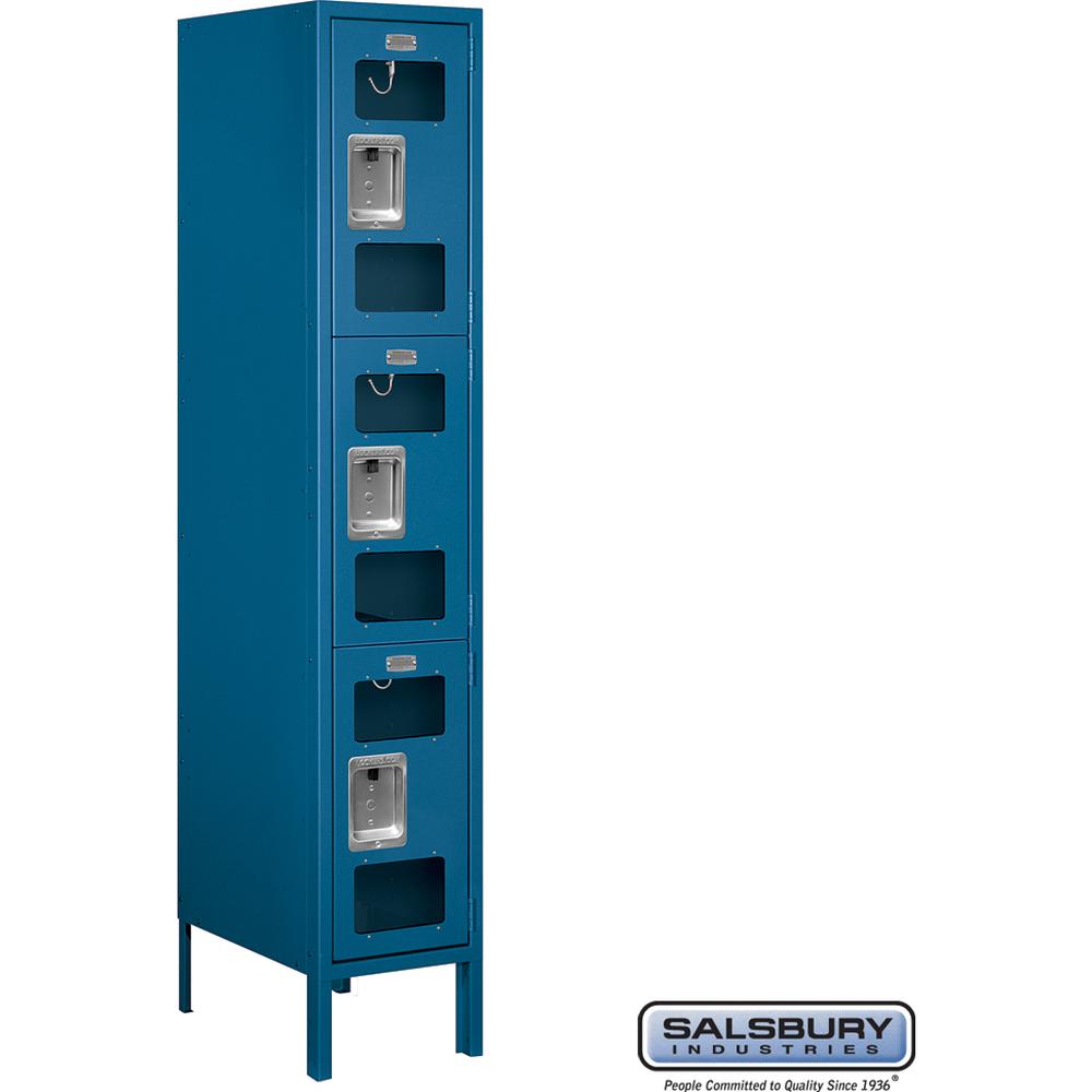 12" Wide Triple Tier See-Through Metal Locker - 1 Wide - 5 Feet High - 18" Deep by Salsbury