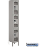 12" Wide Triple Tier See-Through Metal Locker - 1 Wide - 6 Feet High - 12" Deep by Salsbury