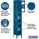 12" Wide Triple Tier See-Through Metal Locker - 1 Wide - 6 Feet High - 12" Deep by Salsbury