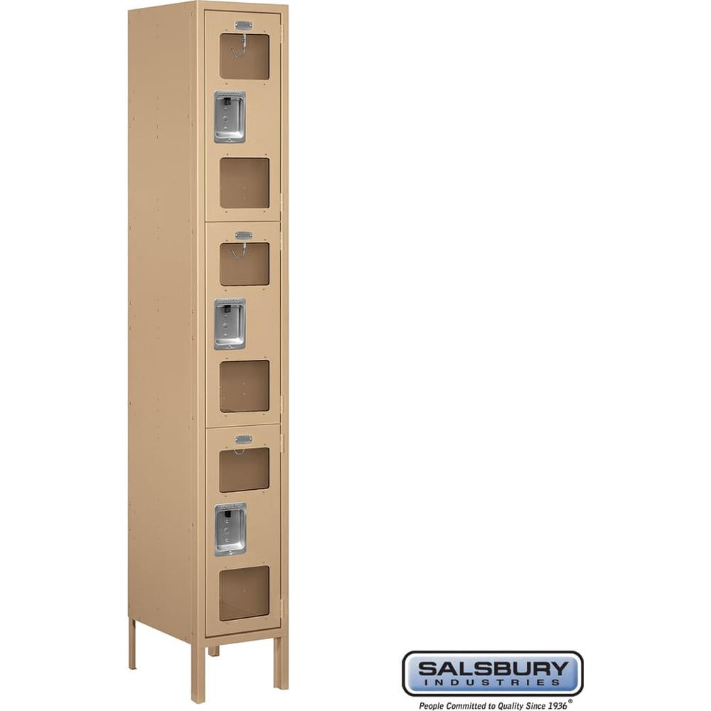 12" Wide Triple Tier See-Through Metal Locker - 1 Wide - 6 Feet High - 15" Deep by Salsbury