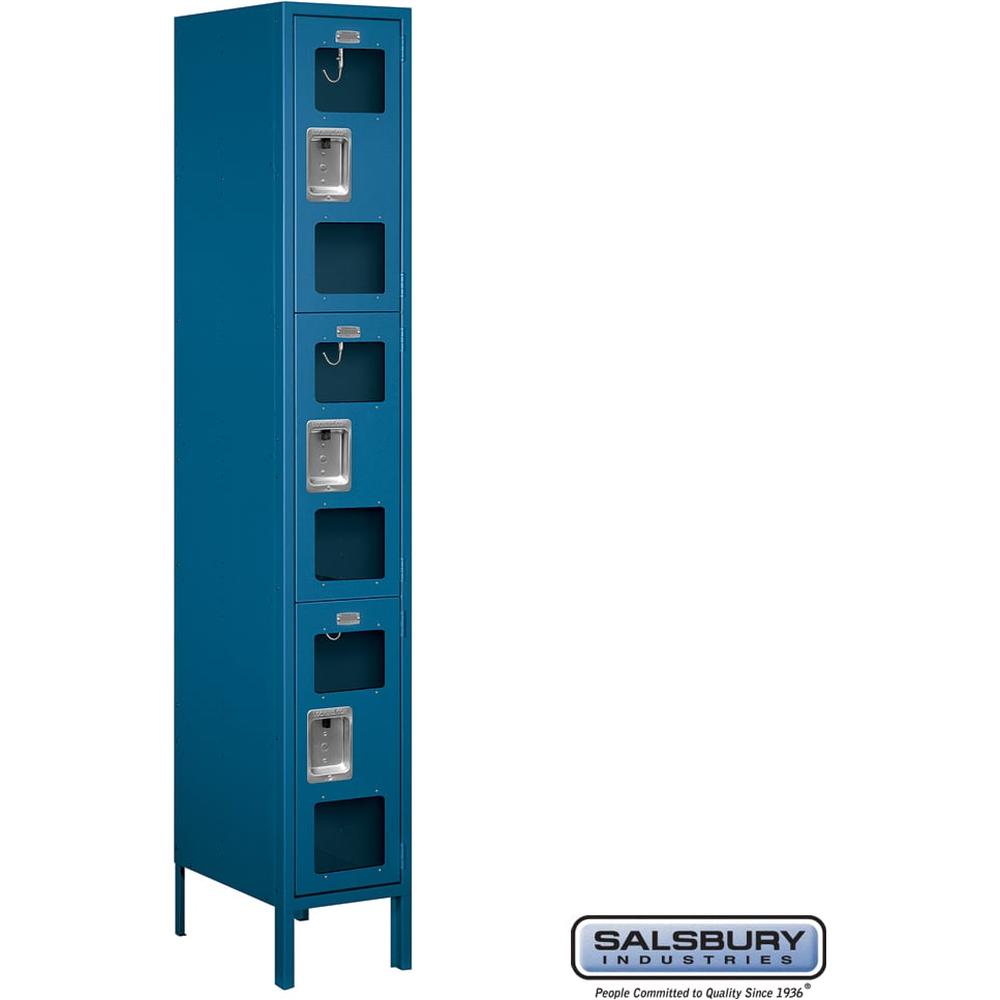 12" Wide Triple Tier See-Through Metal Locker - 1 Wide - 6 Feet High - 18" Deep by Salsbury
