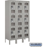 12" Wide Triple Tier See-Through Metal Locker - 3 Wide - 5 Feet High - 12" Deep by Salsbury